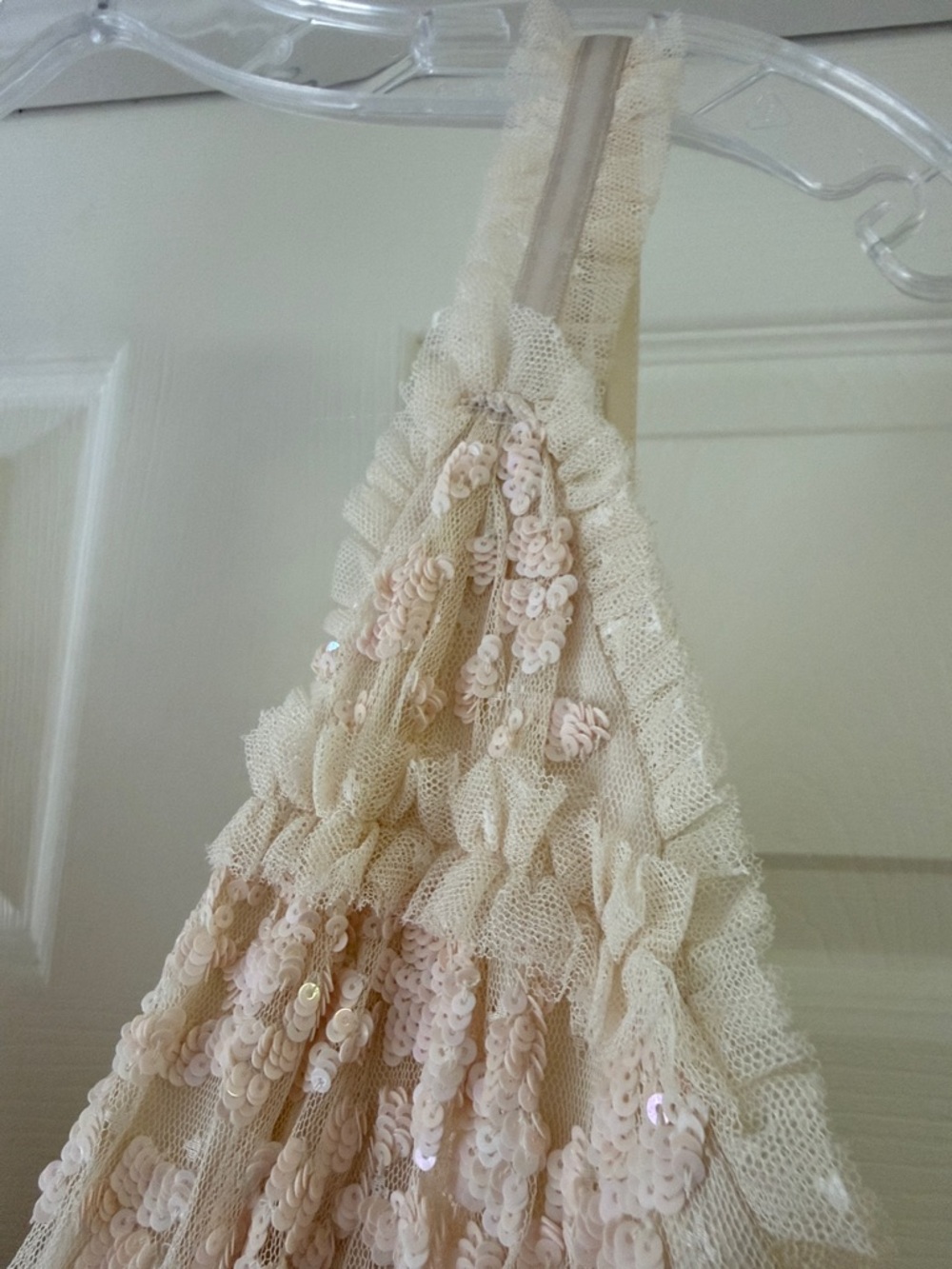 Needle & Thread Blush Cream Tiered Midi Dress - Picture 5 of 9